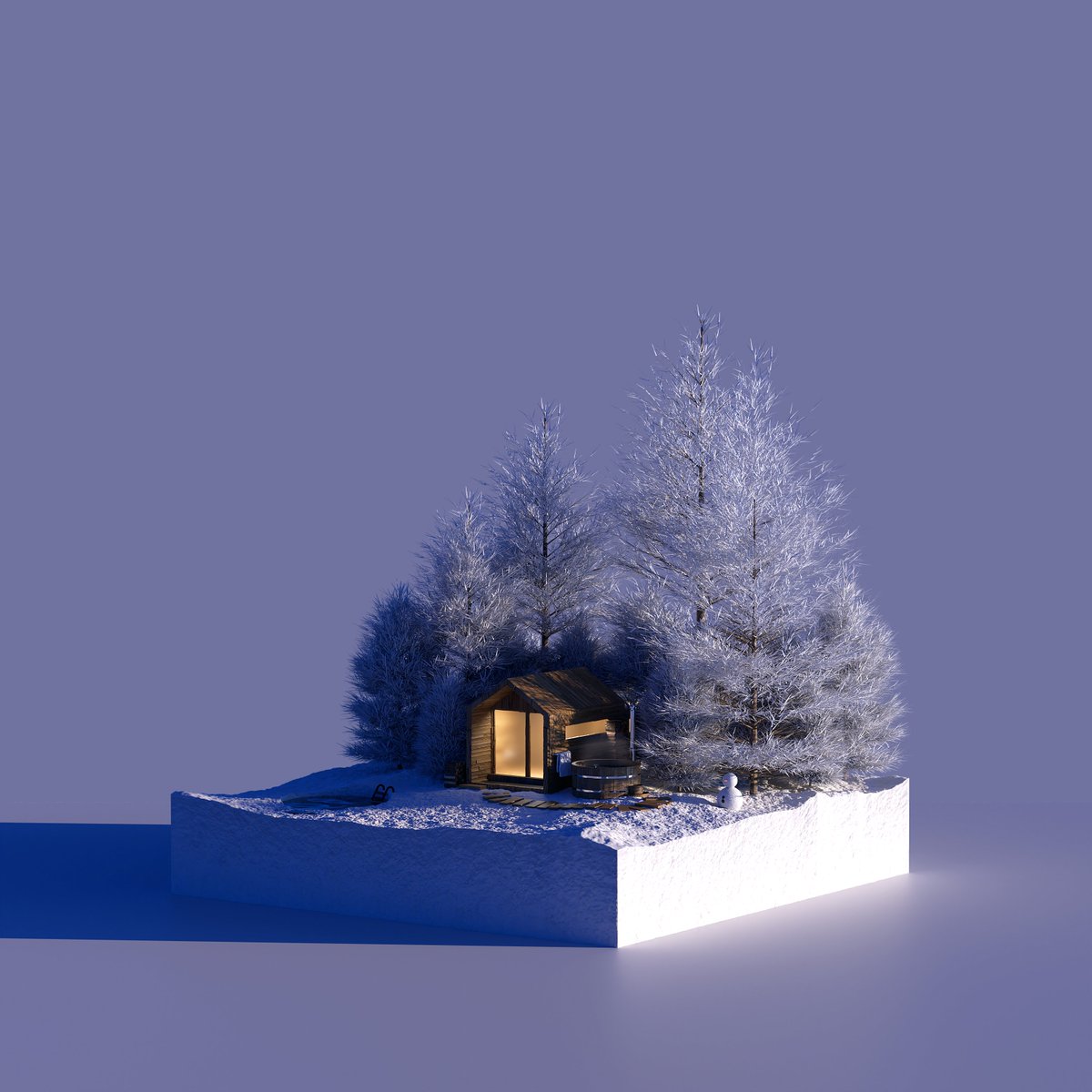 adjernien's tweet photo. The 4 seasons. ❄️🌞💨🌈
#Blender3d #tinyhouse https://t.co/Aq39Sxuhy1