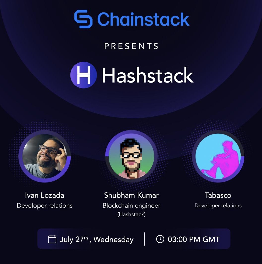0xHashstack's tweet photo. Join us for an AMA session with .@ChainstackHQ at 3 PM GMT where we would deconstruct under collateralized lending with Hashstackโs engineer, Shubham.
Tune in on Twitter at 3 PM GMT Tomorrow.
Link would be shared soon. https://t.co/O9mz0aLpdn