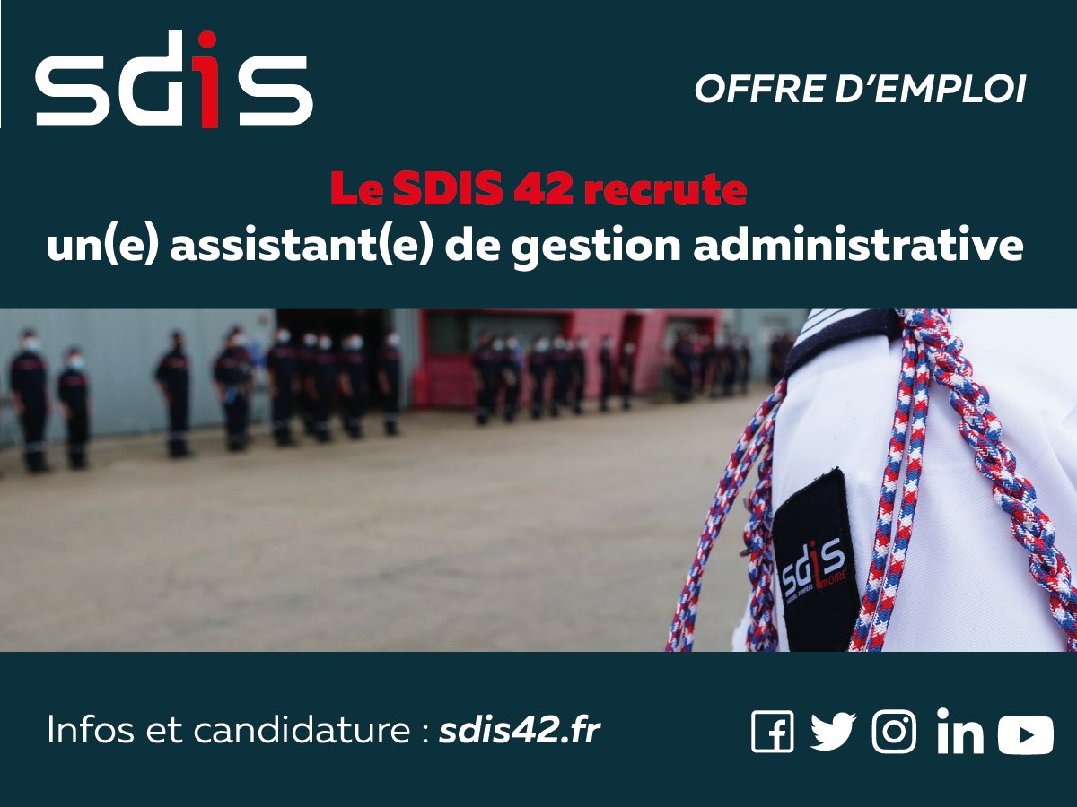 📢 Le #SDIS42 recrute un(e) assistant(e) de gestion administrative
📌 Vous souhaitez vous impliquer au sein d'une équipe dynamique ?
📣 Rejoignez nous !
👉 Infos et candidature sur l'avis de vacance sur sdis42.fr/offres-d%E2%80… ou à rh@sdis42.fr