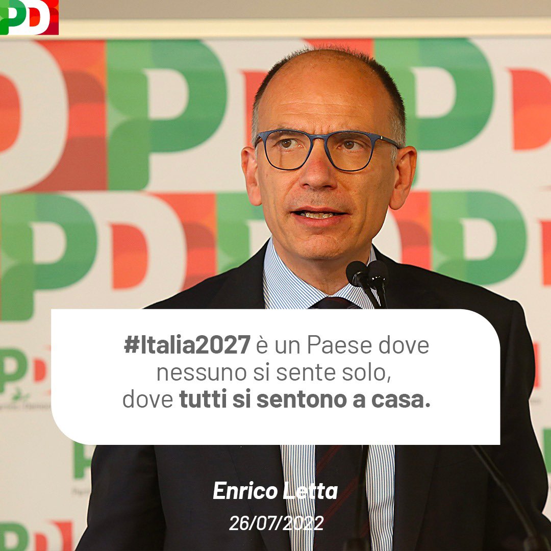 Vogliamo costruire un'Italia, una nostra comunità nazionale, nella quale nessun destino sia scritto. Nella quale nessuno si senta escluso, in cui tutti si sentono a casa.

<a href="/EnricoLetta/">Enrico Letta</a> alla #DirezionePD ➡️ fb.watch/evmEyOwnFl/