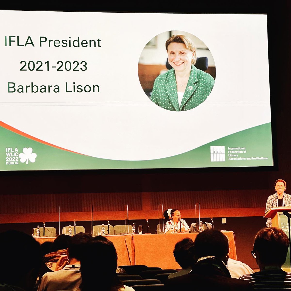 Madeinsw2's tweet photo. @IflaArt officers meeting with IFLA President Barbara Lison #IFLA #iflasectionf #dublin https://t.co/O9B99h823r