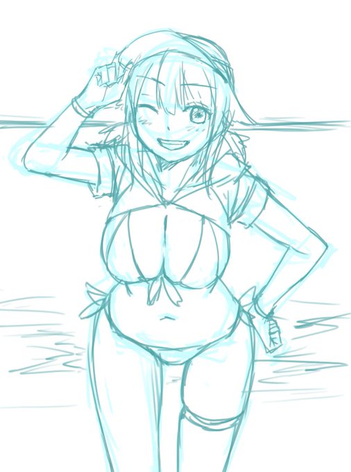 同じラフからかえるさんもナナちゃん描いてくれました🏖
https://t.co/u3ARYNsifF 