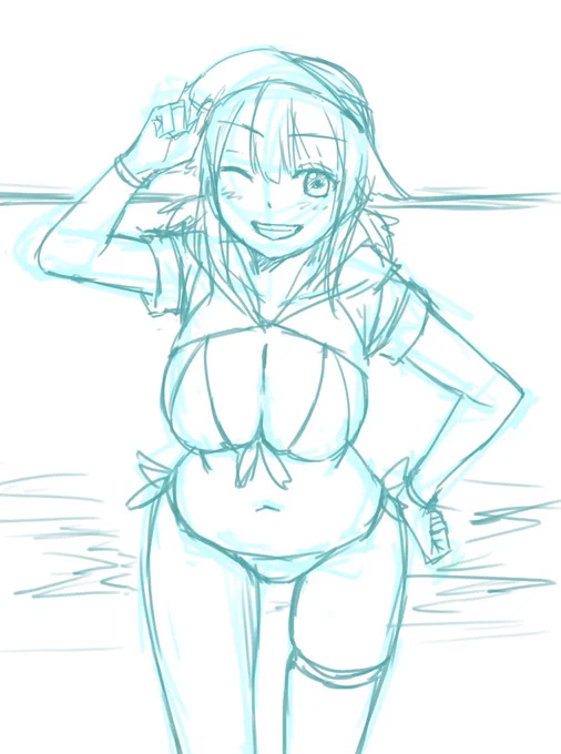 同じラフからかえるさんもナナちゃん描いてくれました🏖
https://t.co/u3ARYNsifF 