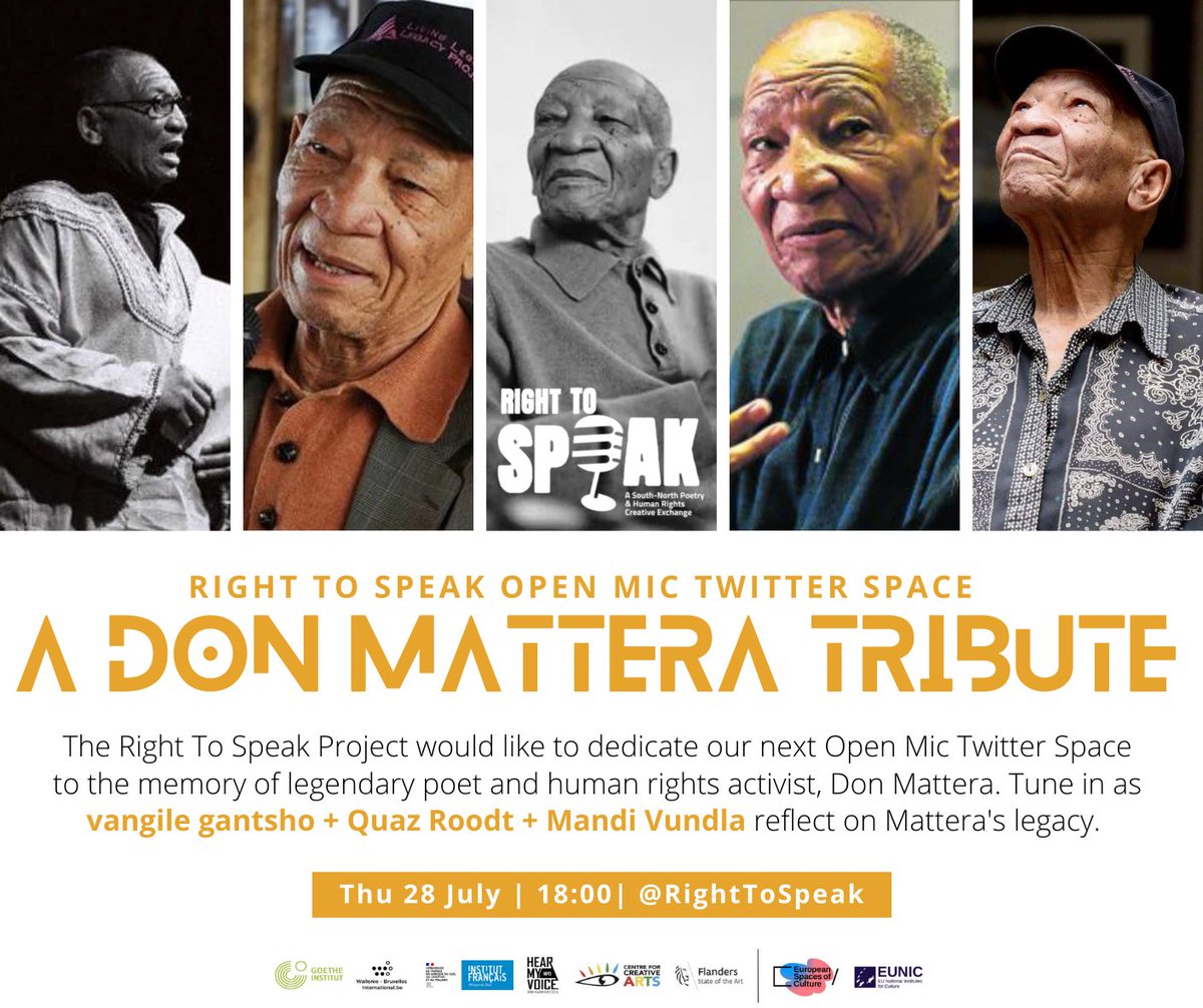 Every last Thursday of the month we host an #OpenMic Night connecting poetry lovers around the world. This week, we dedicate the show to legendary poet and human rights activist, Don Mattera. Tune in at 18:00.
#RIPDonMattera