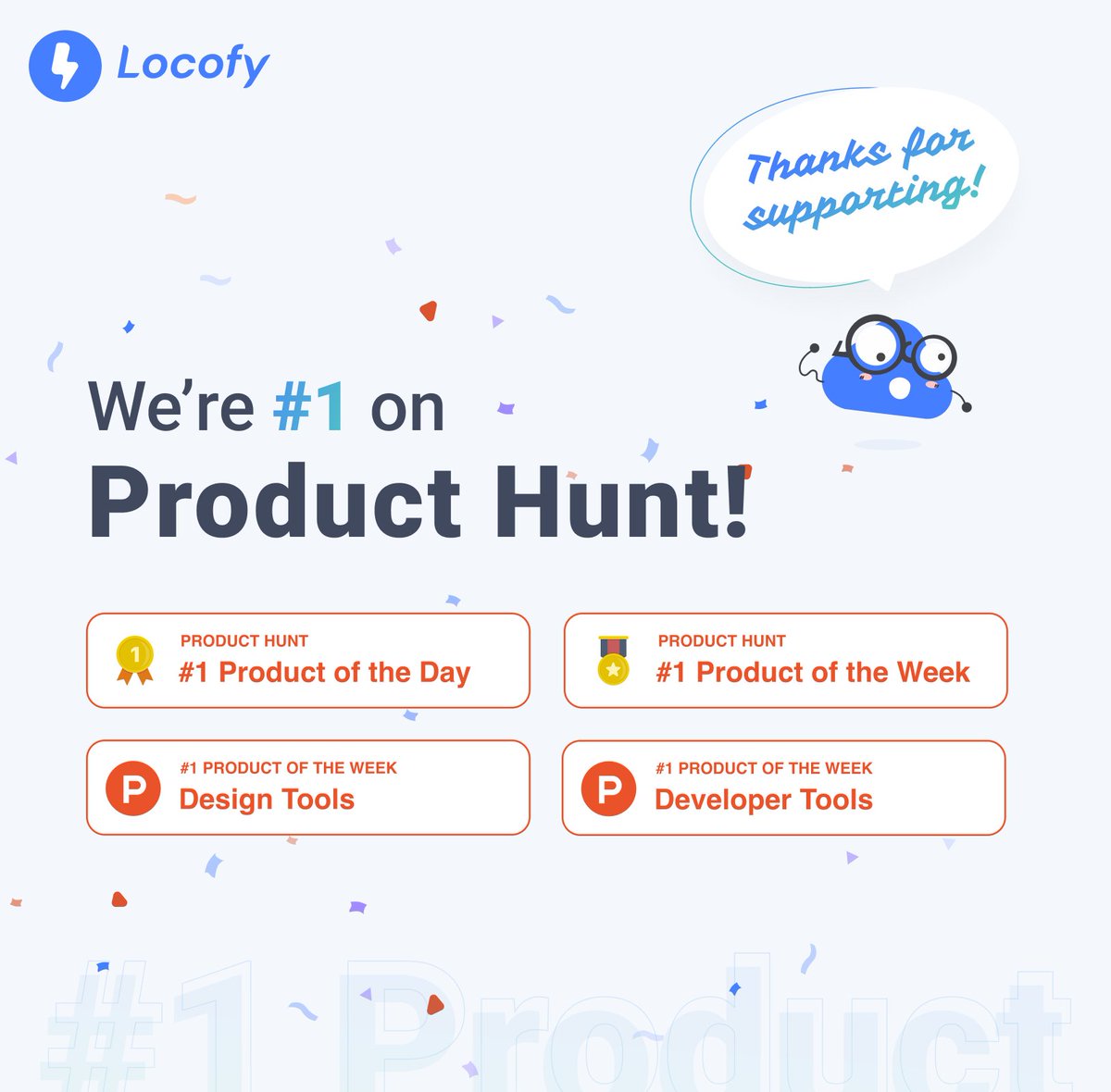 Locofy.ai (@locofy_ai) on Twitter photo We are now the #1 Product of the Week on <a href="/ProductHunt/">Product Hunt 😸</a> - Overall and also the #1 Developer Tool & #1 Design Tool. Yay 🎉
If you are just catching up on this announcement: producthunt.com/posts/locofy-ai
#producthunt #devtools #figma #lowcode #ui #ux #htmlcss #reactnative #react We are now the #1 Product of the Week on <a href="/ProductHunt/">Product Hunt 😸</a> - Overall and also the #1 Developer Tool & #1 Design Tool. Yay 🎉
If you are just catching up on this announcement: producthunt.com/posts/locofy-ai
#producthunt #devtools #figma #lowcode #ui #ux #htmlcss #reactnative #react
