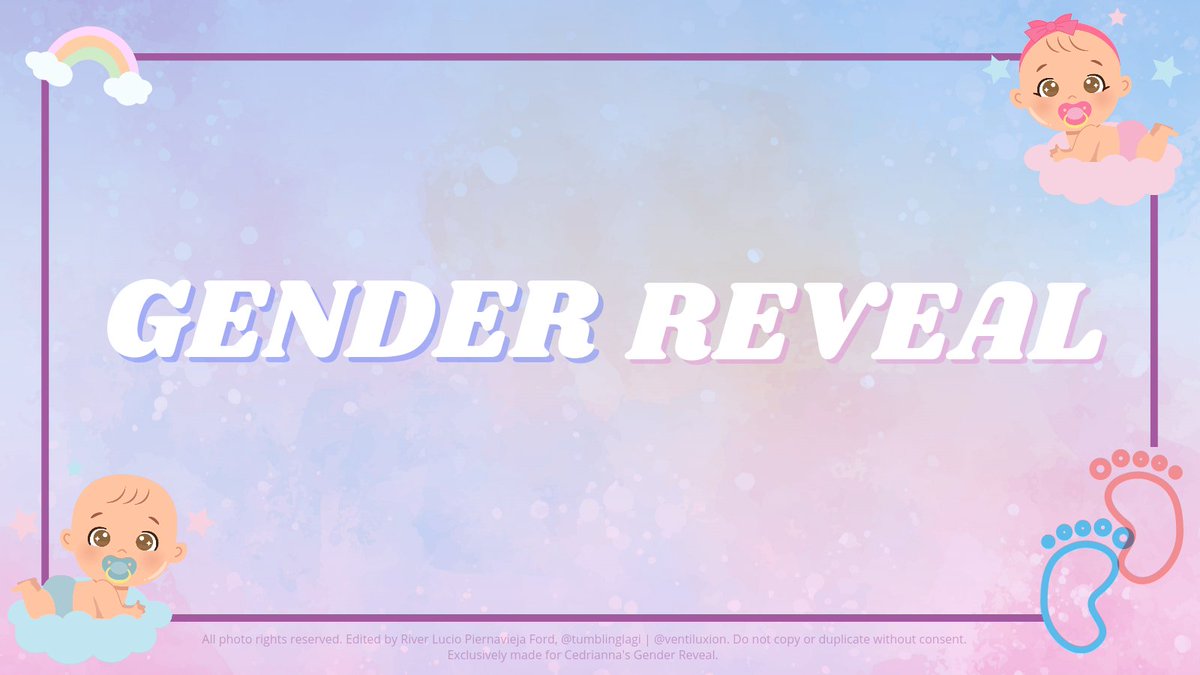 ㅤ 

ㅤㅤ 🍼  GENDER⠀REVEAL.⠀
        CC'S BABY GENDER REVEAL

#CedriannaBaby #IkawParinAngBabyQ
#TeamBoyAko #TeamGirlAko

ㅤ