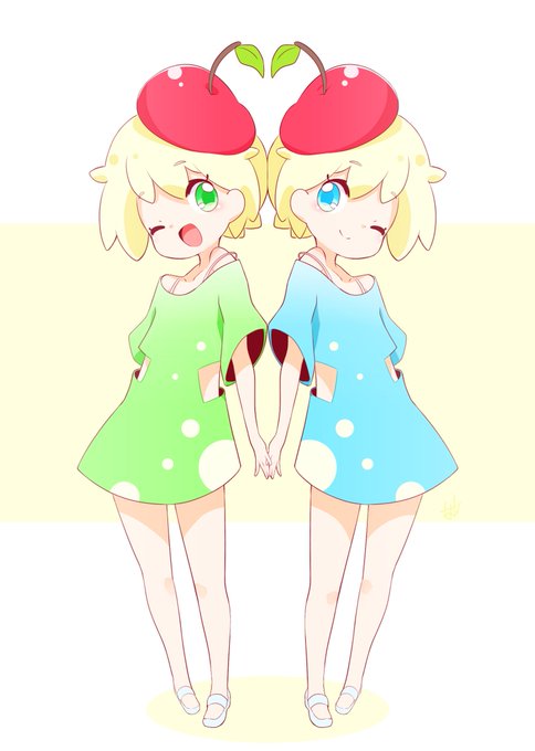 クリームソーダなふたり | Nabe。 #pixiv https://t.co/2FPPhkE4cV 
暑いので涼んでってください～～ 