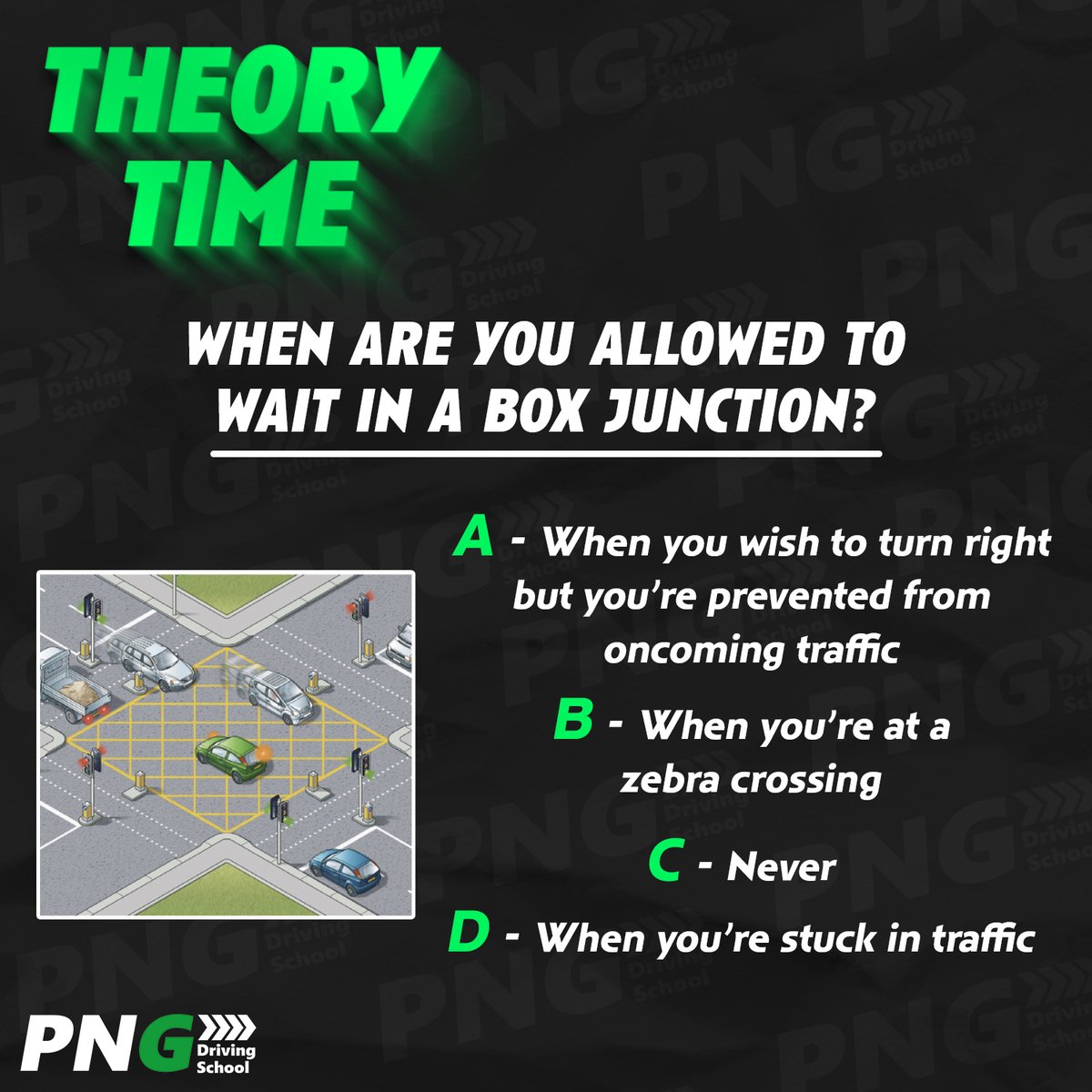 PassNGo's tweet image. 📦 What would you do in this situation?

#Theory #TheoryQuestion #quiz #TheoryTime