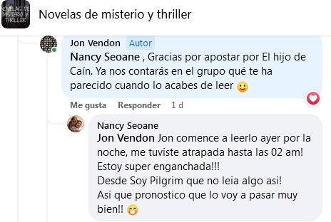 jonvendon's tweet photo. Cada día recibo excelentes reseñas y comentarios sobre El hijo de Caín, algunas me llegan al corazón. Gracias, Nancy ❤️. Gracias a todos los lectores y lectoras que hacen posible que mi #novela esté entre los #libros  más vendidos en #Amazon  en su género.
https://t.co/5xFM13tIET https://t.co/JAAzEp1DH6