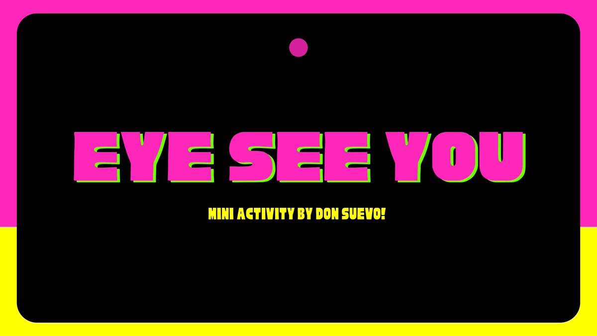 CONSIG_DON's tweet photo. ͏

͏

                     I SEE YOU 
          Mini Activity | 9:01 PM

͏ ͏ ͏

͏ https://t.co/rIRWGm187R