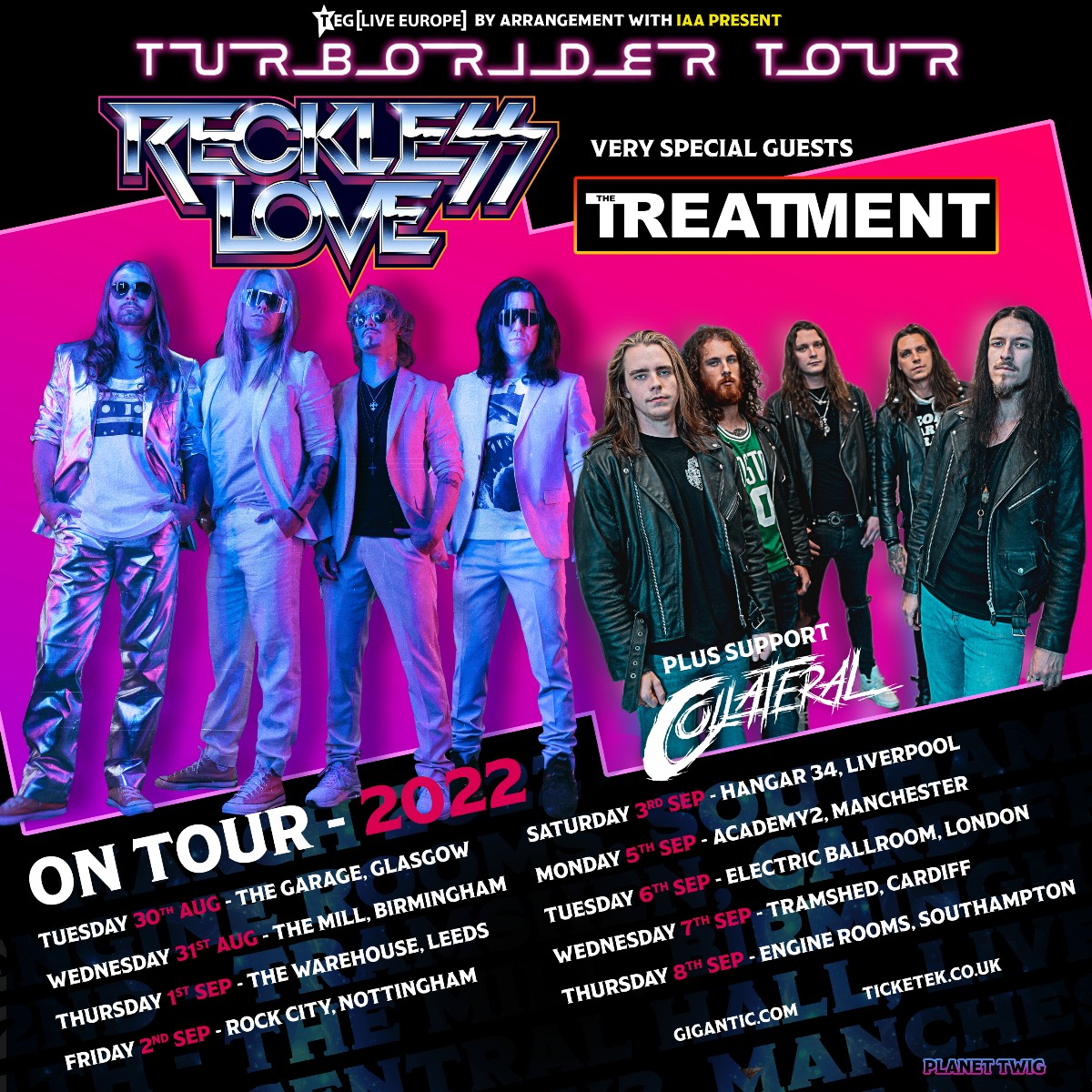 SPECIAL GUESTS ADDED | We are pleased to announce the very special guests⭐ - @TheTreatmentUK and support @collateralrocks will be joining @RecklessLoveComon their upcoming tour! 🥳⠀ 🎟️ Book your tickets now! bit.ly/3tm7CCo