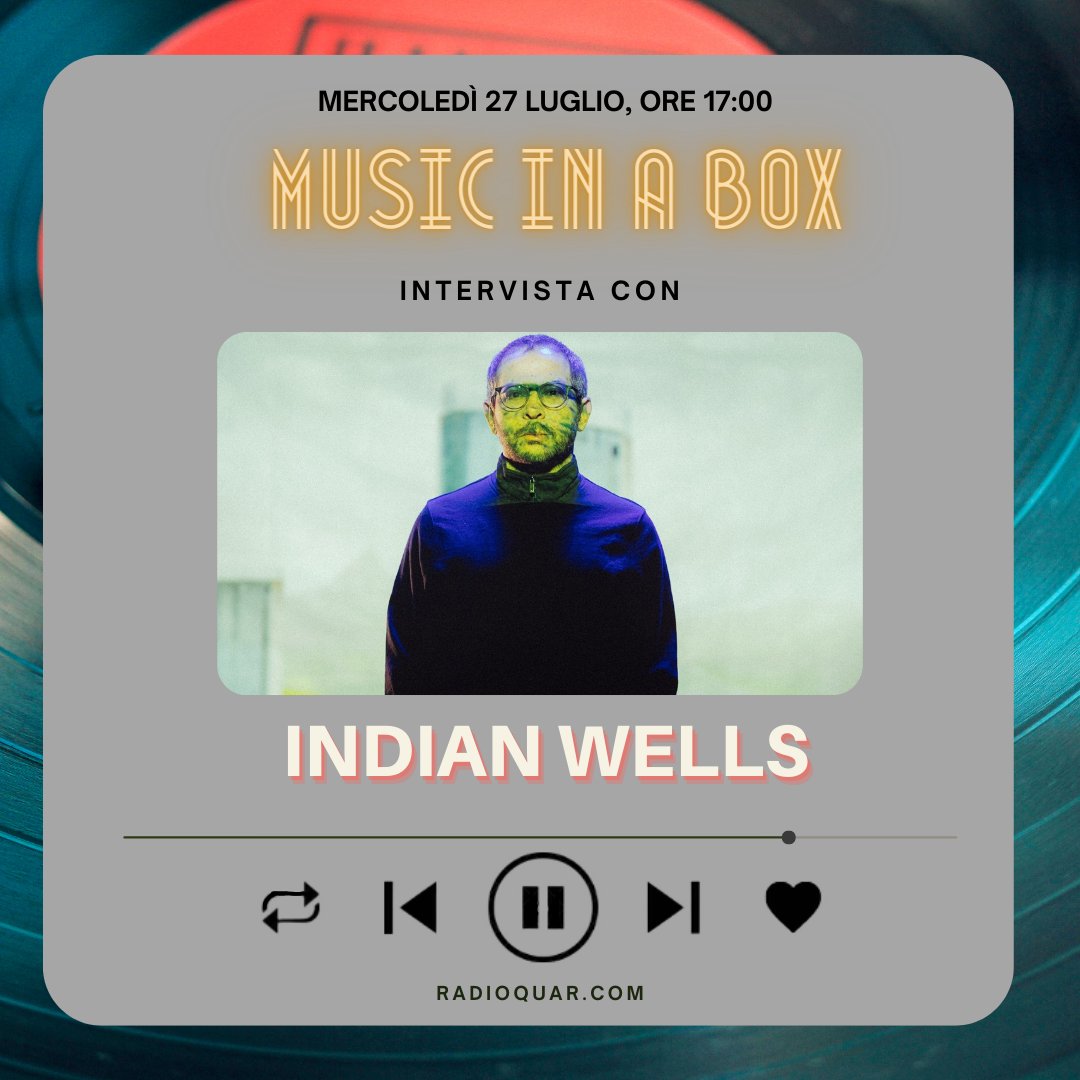 Domani torna ‼️Music in A Box‼️ con una puntatona dedicata a💥INDIAN WELLS [Pietro Iannuzzi]💥@IndianBells, producer italiano di fama internazionale. Musica e intervista, a cura di @SalvatoreC1970, con presentazione del nuovo album 'No One Really Listens To Oscillators' [#Mesh]📻