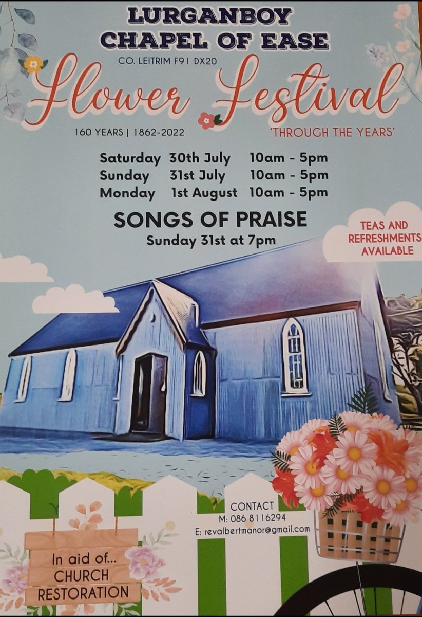 A great event this weekend in Lurganboy, Co. Leitrim.  SATURDAY,  SUNDAY AND MONDAY- 10AM TO 5PM.  Eircode F91 DX20