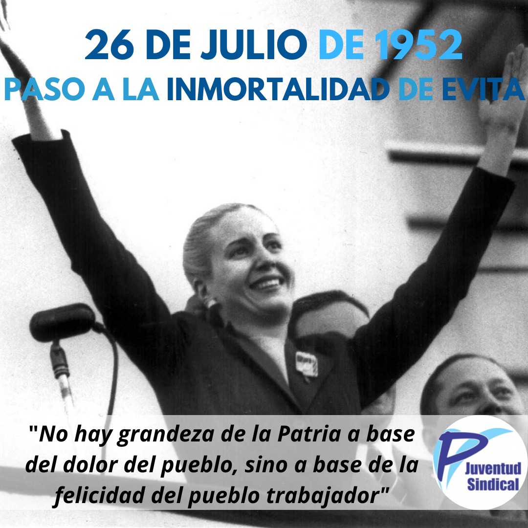 26 de julio de 1952, paso a la inmortalidad de Evita

#EvitaEterna #EvaPerón
