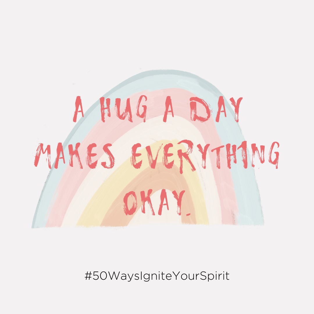 #50Ways prompt of the week: hug someone!

A woman I met gives #freehugs to strangers. She has 40-50 people requesting a hug each hour, some hugs lasting a few minutes.

Hugs are a beautiful way to connect without words and let someone know they are important and are seen 🧡