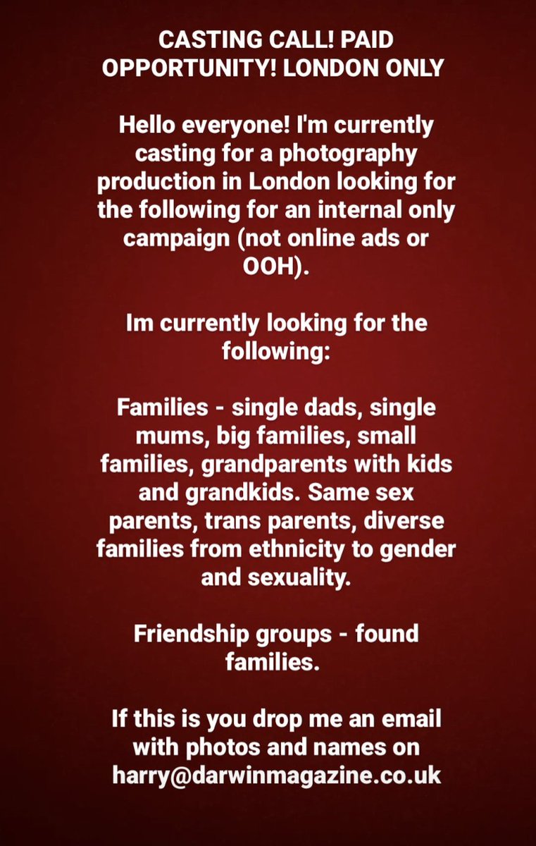CASTING CALL! LONDON!