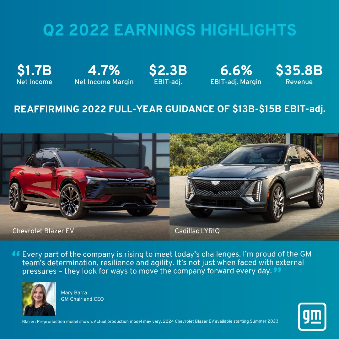 General Motors on Twitter "Today, GM announced our Q2 earnings