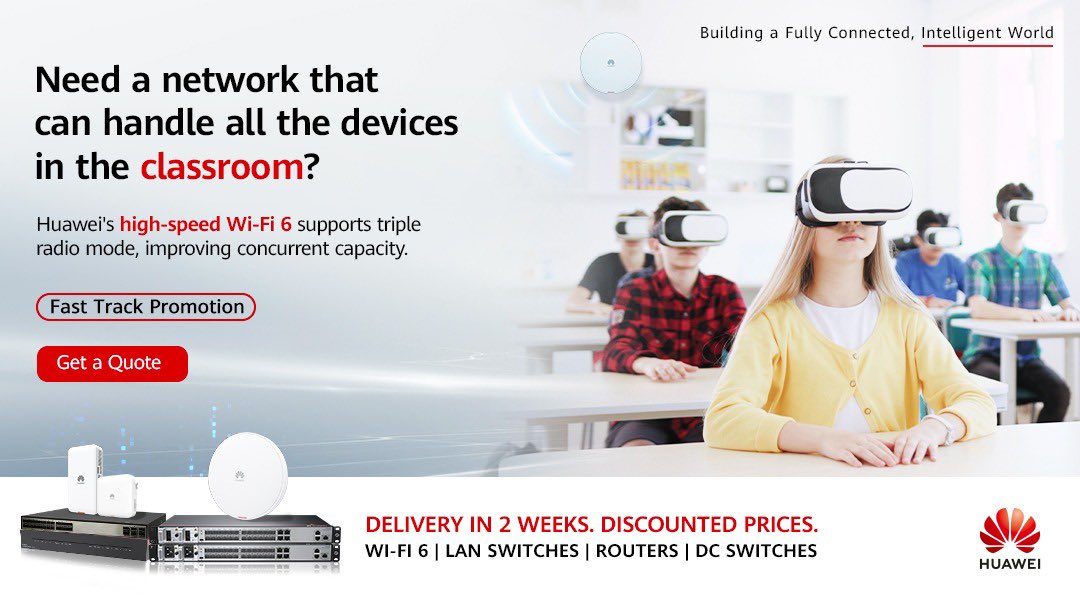 InfotechMannai's tweet photo. Huawei #WiFi6 improves network-wide performance by more than 58% making it perfect for educational institutions that need high-speed network across the campus.
Order now with #fastdelivery. https://t.co/46U8g1ddao
#Huawei #GoldPartner #Qatar #Doha #MannaiHuawei #MannaiInfoTech https://t.co/bufIQzTuBG