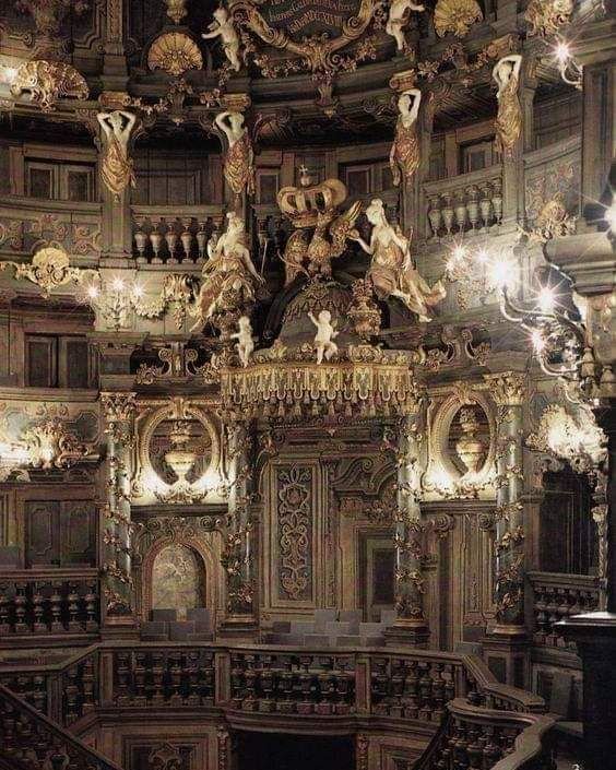 Leandrostenly's tweet photo. The Margravial Opera House is a real MASTERPIECE 
 in the town of Bayreuth, Germany, built between 1745 and 1750 according to the official story . It is one of Europe's few surviving theatres of the period and has been extensively restored on 30 June 2012 https://t.co/hgfwMIRez0