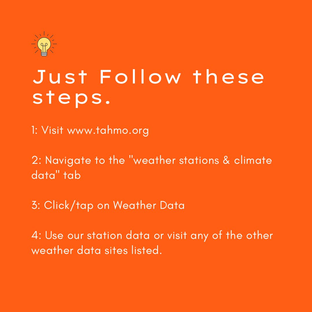 Did you know you could acquire weather data on or website ? What’s more is we don’t just give you data from our stations alone, we have other resources available for you to get the best information you need. Need this? Then follow the steps listed in the image below and enjoy.