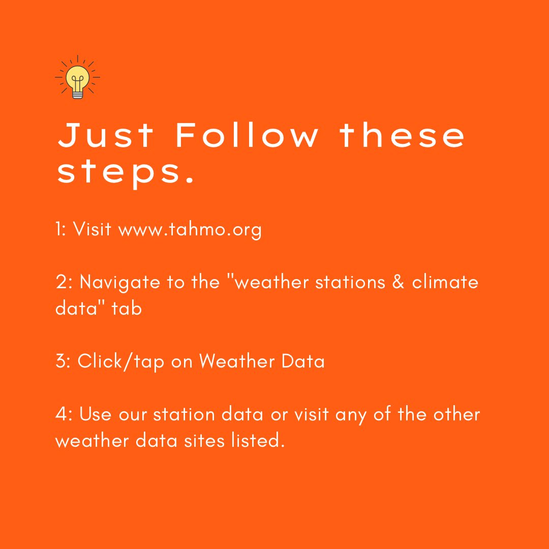 Did you know you could acquire weather data on or website ? What’s more is we don’t just give you data from our stations alone, we have other resources available for you to get the best information you need. 

Need this? Then follow the steps listed in the image below and enjoy.