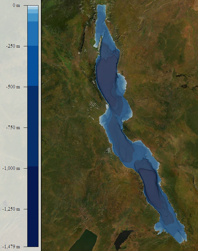 TCarta_'s tweet photo. Holding 20% of the world's fresh water, Lake Tanganyika is the 2nd-oldest freshwater lake, 2nd-largest by volume, and 2nd-deepest. Here the lake is shown in #TCarta's Global #Bathymetry product. #hydrospatial https://t.co/2ZgoksCvjV