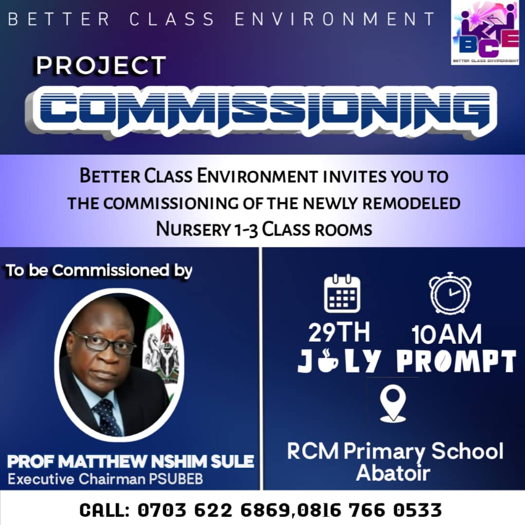 bce4allkids's tweet photo. Official Countdown to our great commissioning:
0️⃣3️⃣Days to go!!!
Date: Friday 29th July 2022.
Venue: RCM Primary School Abattoir, Jos.
Time: 10:00am
#BCE
#PLSUBEB
#SDG4
#SDG4Project
#Classroom
#ProjectCommissioning
#ForEveryChild
#BetterClassEnvironment https://t.co/huC6xc7ywi