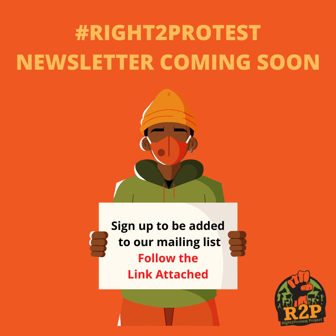 ProtestZa's tweet image. ANNOUCEMENT 📢

The R2P team would like to keep our community of organizers updated with any protest action, change to laws and exciting events.

Follow the link to join our mailing list and keep updated: bit.ly/3OIkeLe

#Right2Protest
#ProtestUpdates