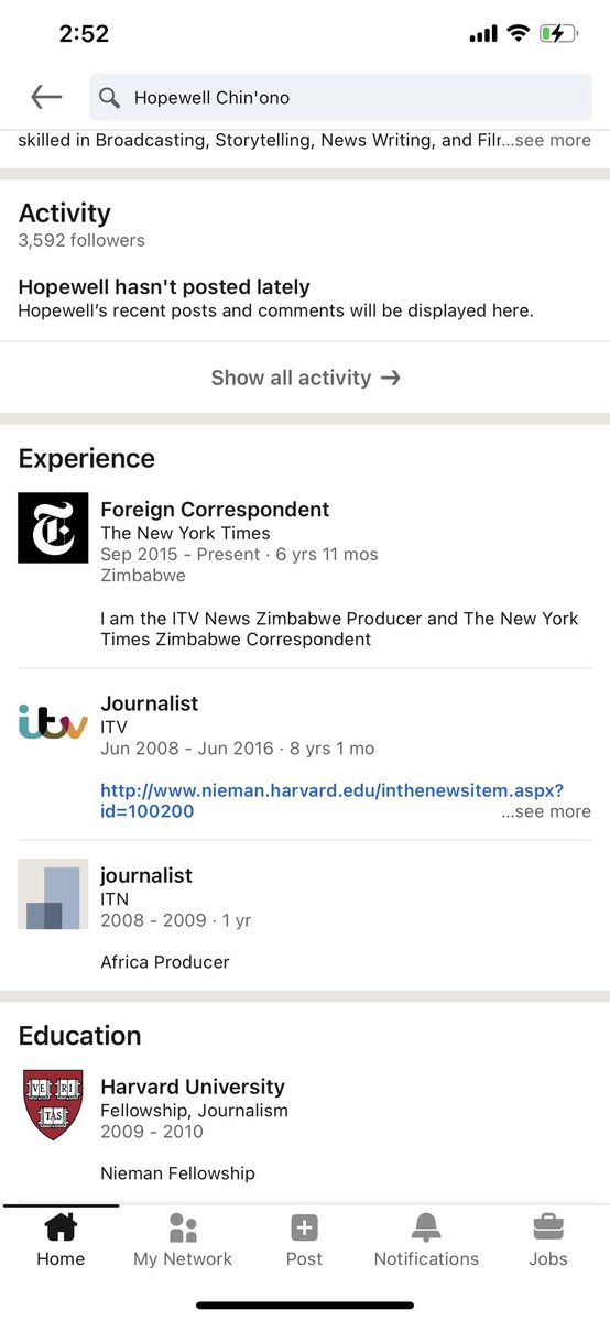 GNyamx's tweet photo. @NChishy According to his LinkedIn in its  Foreign Correspondent for New York Times .
https://t.co/w9CMBxkHGq https://t.co/GleZHL5xUs