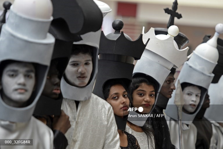 Knight wearing dhoti, shirt with folded hands is 44th Chess Olympiad mascot