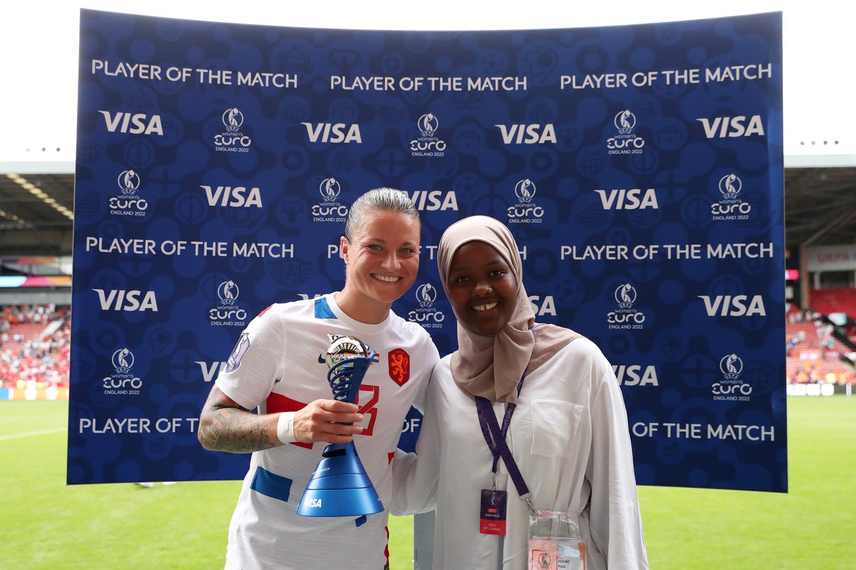 “We just need more pioneers to believe in the game”.

London’s first hijabi referee <a href="/jj_Roble/">Jawahir Roble MBE</a> is calling for more investment in women’s football. There's no reason for the rapid rise to stop now.

 <a href="/visauk/">Visa UK</a> #WEURO2022