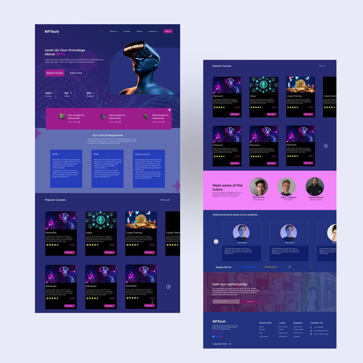 maryam_afoo's tweet photo. 25/30 ✅

NFT landing page for an NFT E-learning platform.

I’m open to honest feedbacks🙏

#30daysUIChallenge 
 @ifekitanpr @itzareous @raheemat_atata @TheRuqayyah 

#ui #uidesign #uiux #NFTs https://t.co/lu6vOlXv6Y