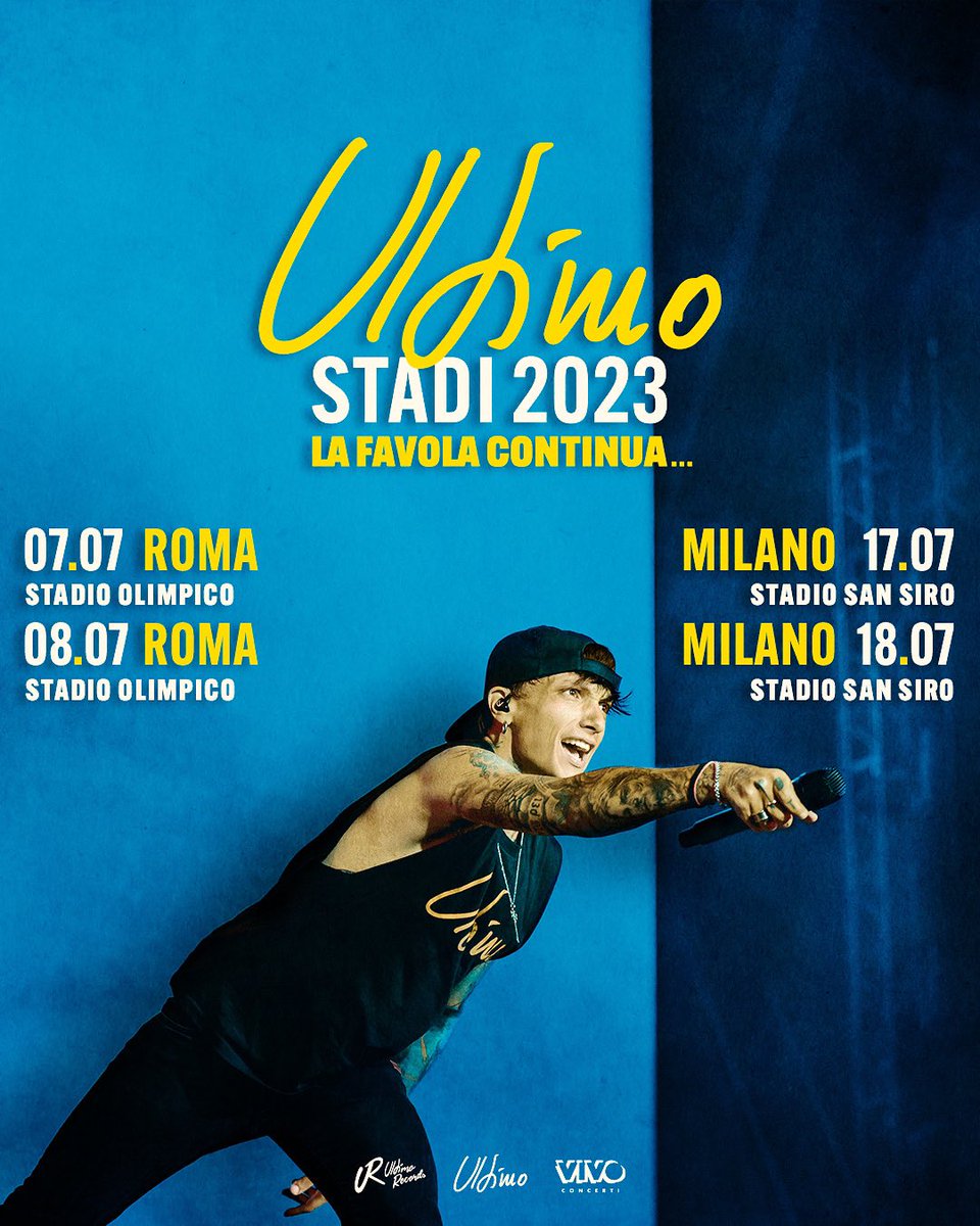 team_world's tweet photo. ULTIMO IN CONCERTO NEGLI STADI NEL 2023: al via alle ore 14 di OGGI la vendita dei biglietti per le date di ROMA e MILANO #UltimoStadi2023
━
🎫 Ticketone → https://t.co/8dpVYkc71J
ℹ️ Info e biglietti → https://t.co/ijnSDhN07c
━ https://t.co/5p0czkMfcc