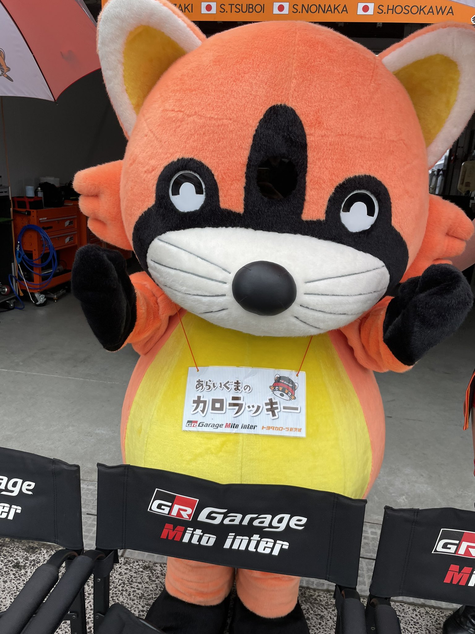 坪井翔 Grgarage水戸インターチームにはマスコットキャラクターがいます その名もカロラッキー 我がチームにはまだ キャラクターがいるので キャラクターだらけですが ピットウォークに現れるので 是非写真撮りに来てください Grgarage水戸インター