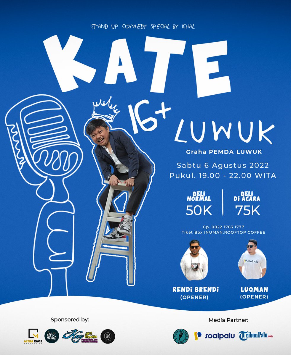 Buat yang di Ampana dan Luwuk jgn lupa beli dan datang ke show <a href="/ichalkate/">Muh Faisal, S.I.Kom</a> ✅