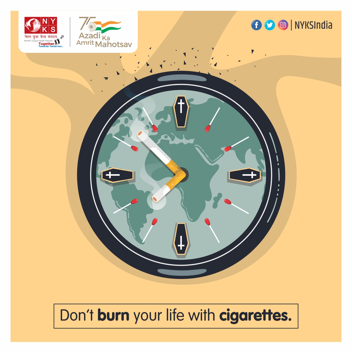 Don’t let the ashes of cigarettes burn your life! Be wise, choose good health, do not litter it with the tobacco. #nosmoking #quitsmoking #smokefree #stopsmoking #health #lifestyle