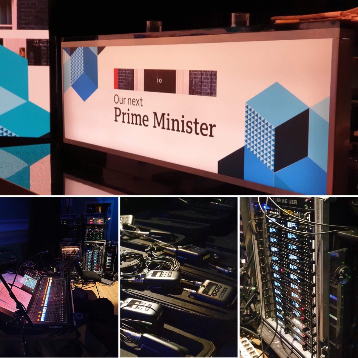 Many thanks to @robhillmedia for kindly sending these photos of the @cloudbassob team in action last night for the ‘#OurNextPrimeMinister’ BBC1 debate from Stoke-on-Trent.

9 camera OB with @luna_remote_systems for the 270degree curve track & Rob himself on Steadicam.

#Cloudbass
