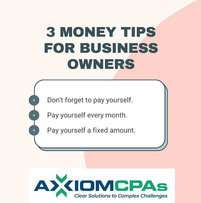 Axiom_CPAs's tweet image. Happy Tuesday from Axiom CPAs! The halfway point of the week is in view!
#moneytipsforbusinessowners #tuesdaytips #tiptuesday #axiomcpas