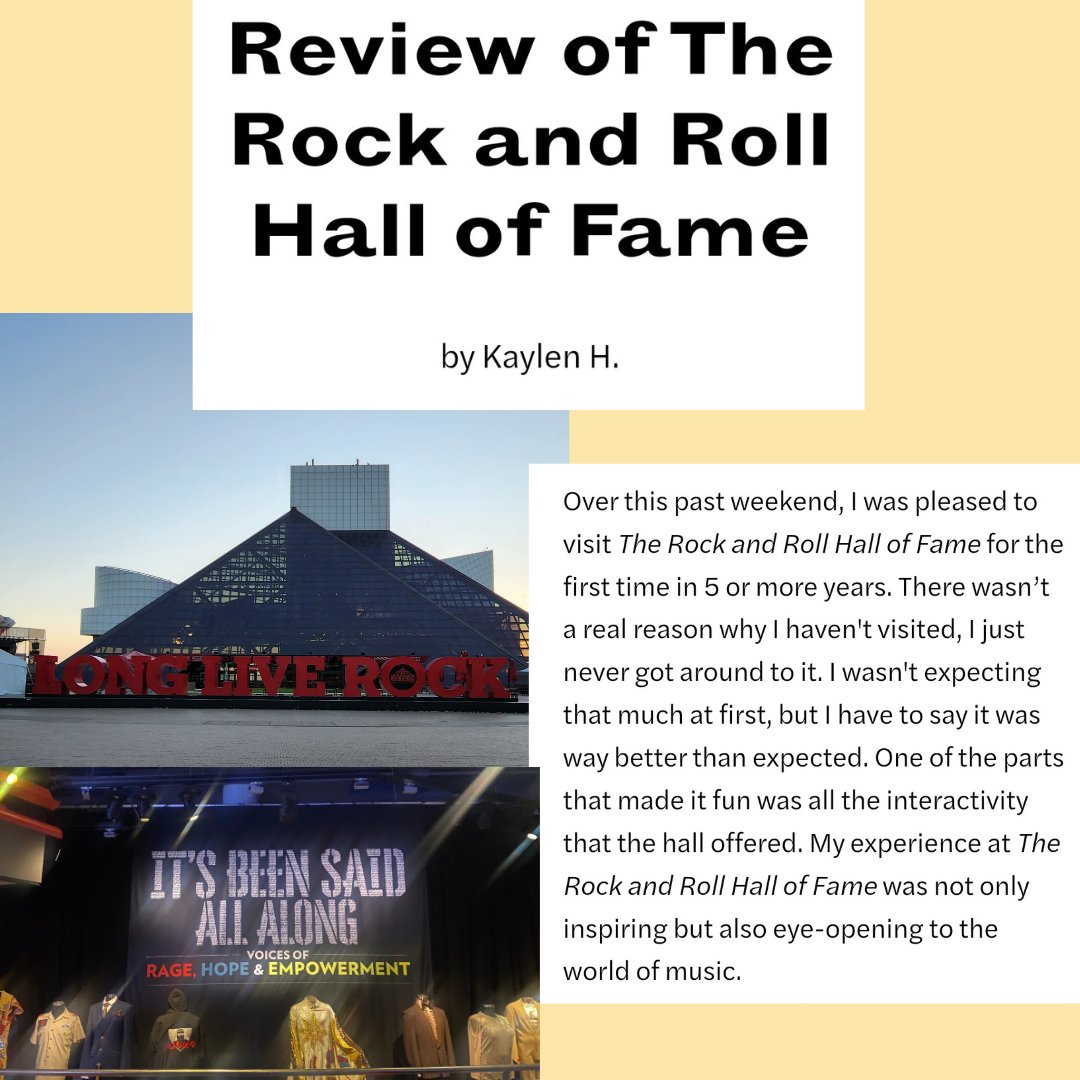 Check out Kaylen's story on her recent visit to the Rock and Roll Hall of Fame!

clenagers.com