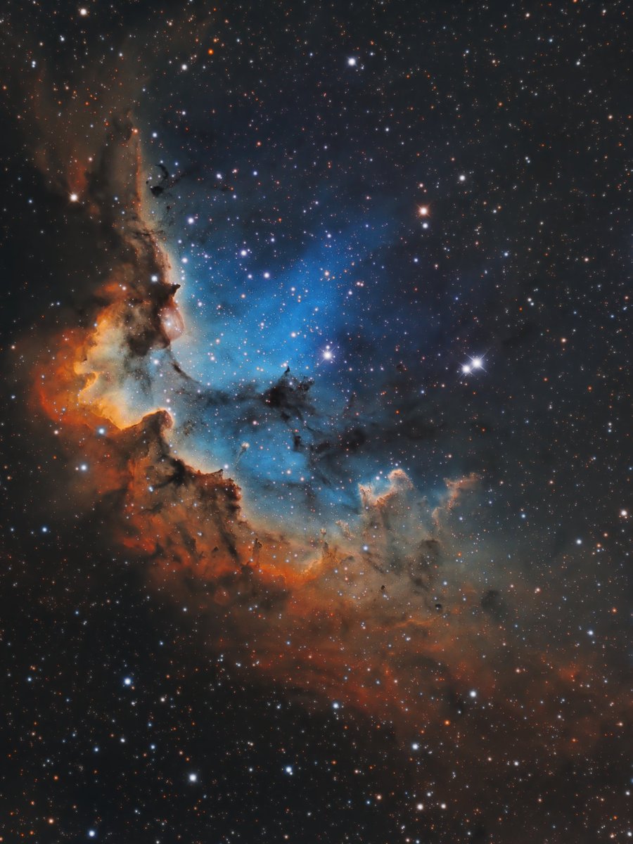 The result of pointing a 14.5" telescope at a small portion of the sky for 24 hours.

The Wizard Nebula.