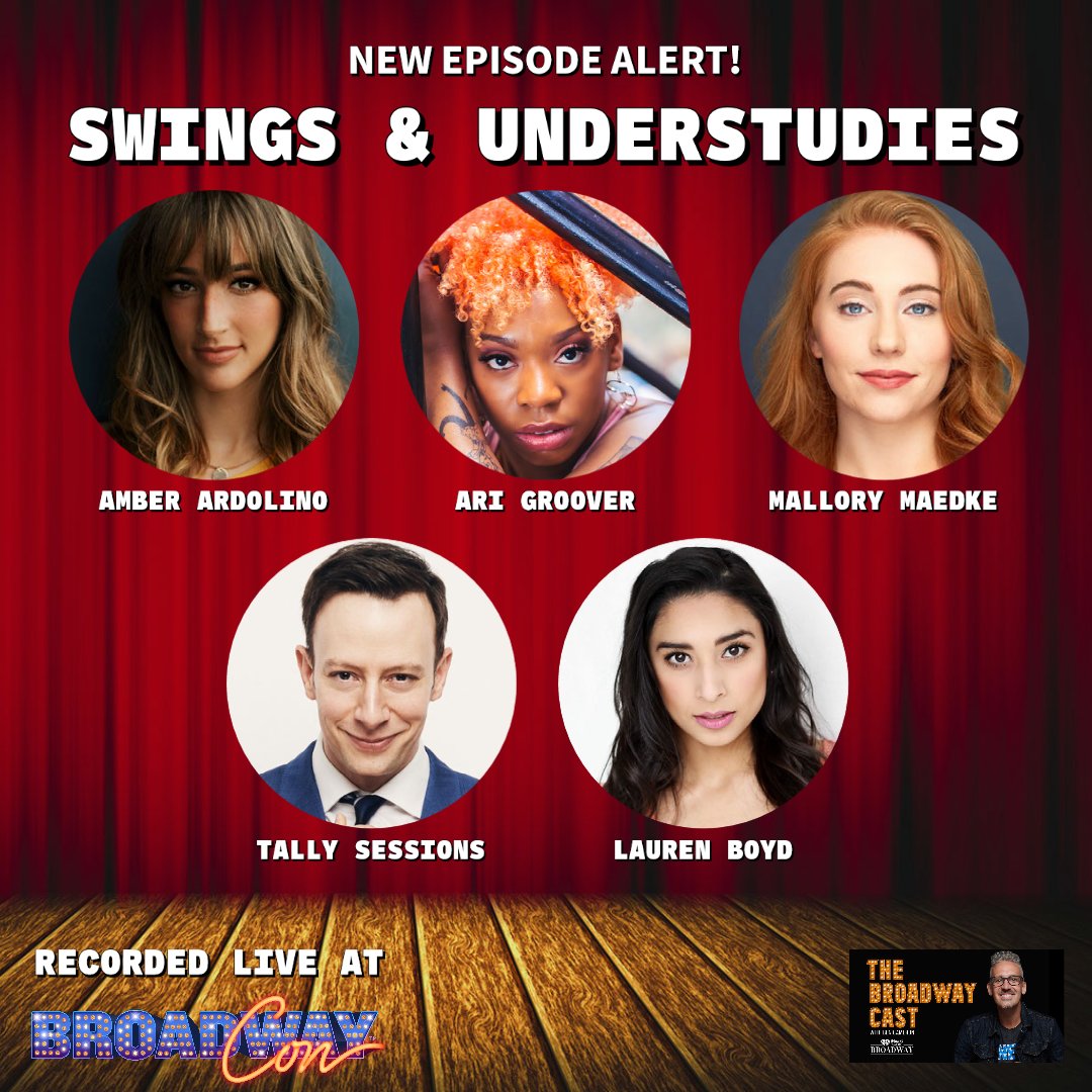 On the latest @TheBroadwayCast, @BenDoesBROADWAY shines a light on the Swings, Understudies, & Standbys of Broadway with @Ari_Grooves Amber Ardolino, @malloryCmaedke, @LaurenMBoyd & @TallySessions. This podcast was recorded live at @bwaycon! Listen: ihr.fm/3zx0A06