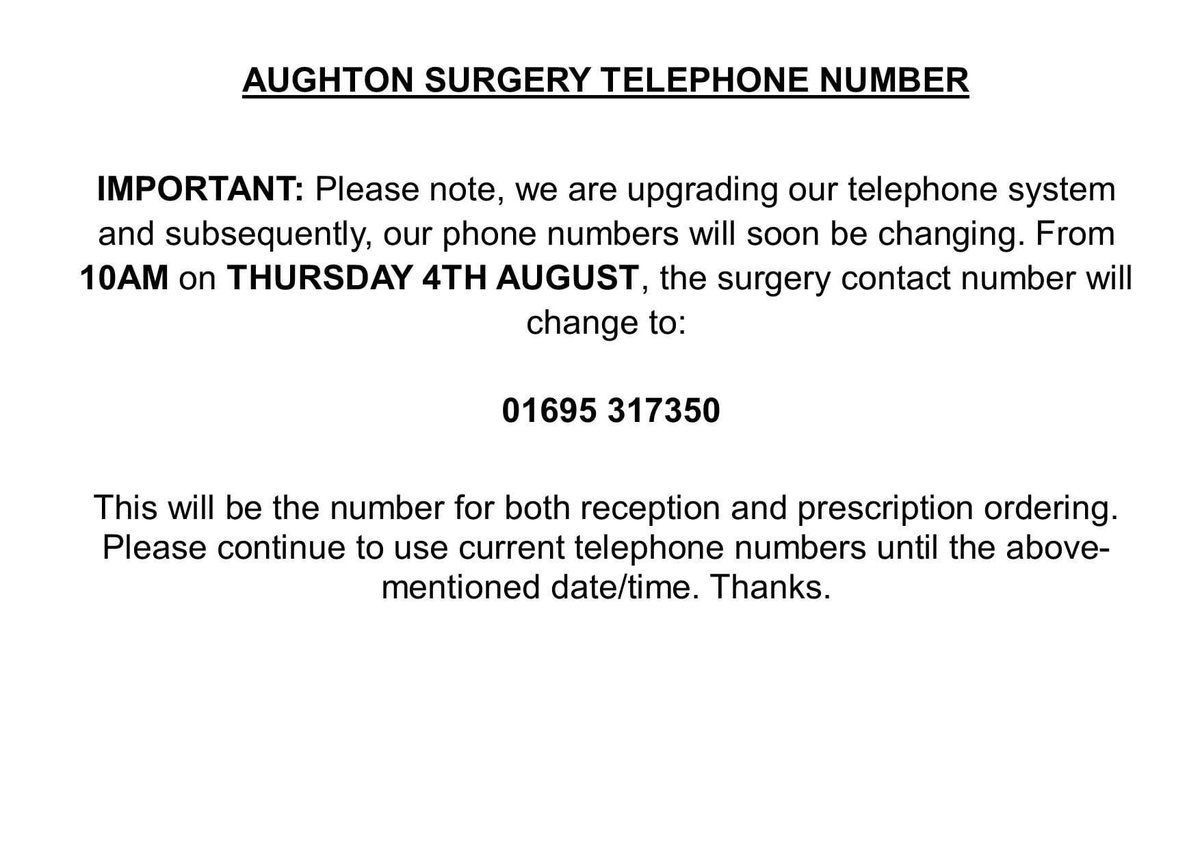 Aughton Surgery (@aughtonsurgery) on Twitter photo 