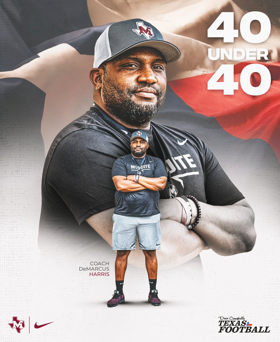 Congratulations to THE Mesquite High School Head Football Coach <a href="/DemarcusHarri01/">Coach Harris</a> on being recognized as <a href="/dctf/">Dave Campbell's — TexasFootball.com</a> 40 Under 40 as one of the best young coaches in the state!!

<a href="/mesquiteisdtx/">Mesquite ISD</a> <a href="/MesquiteHS/">Mesquite High School</a> <a href="/KodyGroves/">Kody Groves</a> <a href="/SkeetersAP/">Jeff Johnson</a> <a href="/Big_Libbowski/">Aaron Libby</a> 
#DFAM #FAMILY #SkeeterNation #N2XTST2P