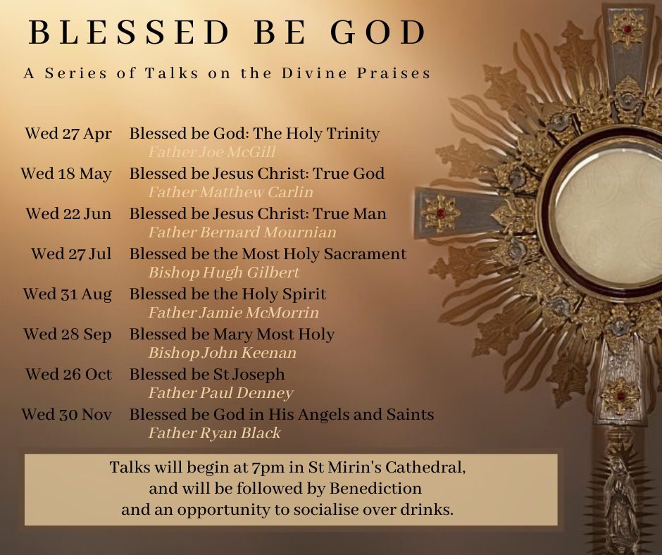 We’re excited about our next talk in this series. Bishop Gilbert will speak about the Eucharist at <a href="/stmirinspaisley/">St Mirin's Cathedral</a> tomorrow.

Afterwards, we’re having a BBQ; a great opportunity for young adults across the diocese to learn more about our faith and get to know each other.
