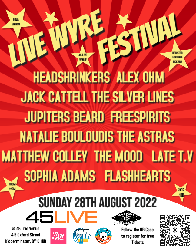 Oh yeah! Final line up announced! Our free festival with 26 awesome acts! Follow this link... eventbrite.co.uk/e/live-wyre-fe… #freefestival #music #livemusic #indiemusic