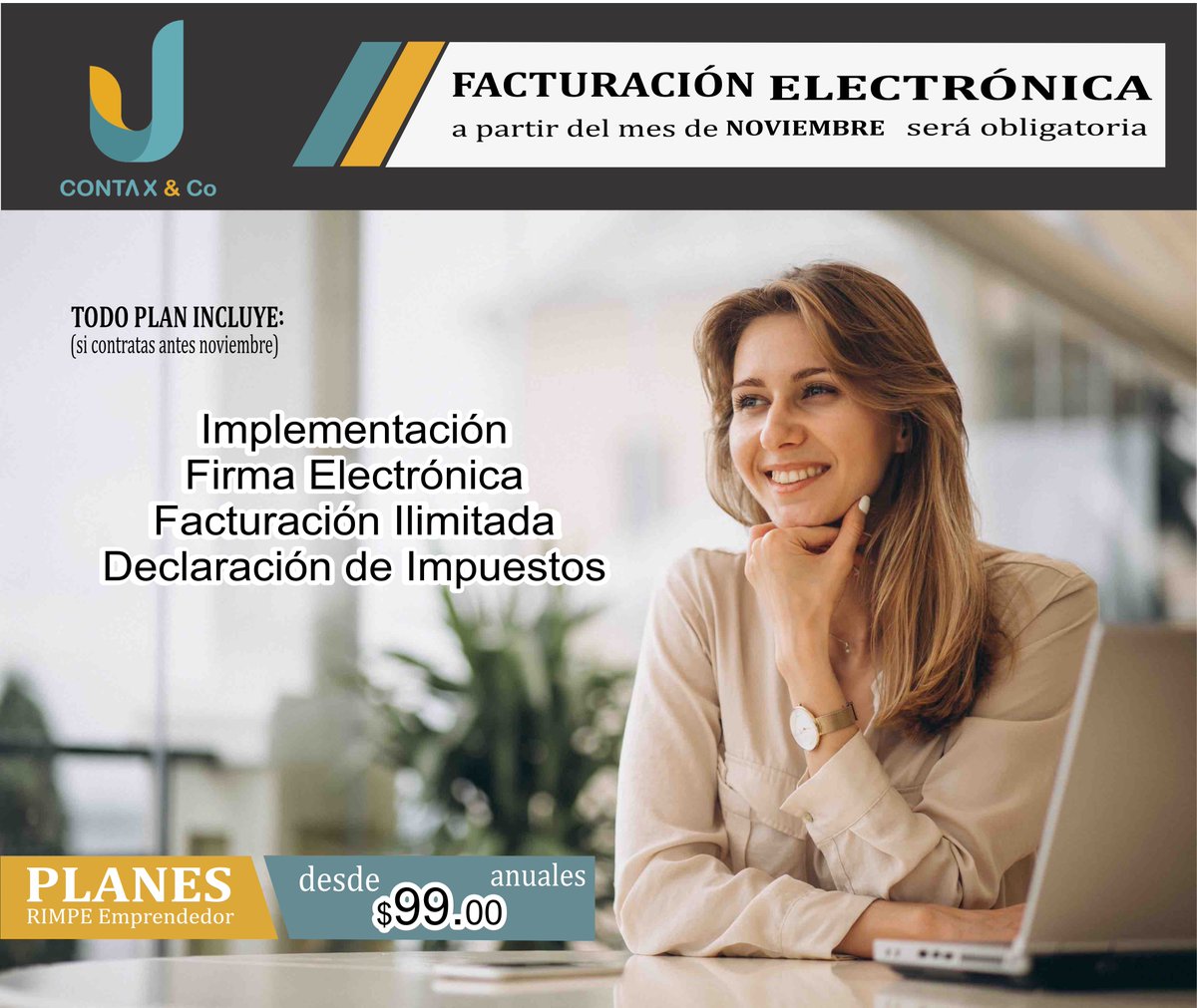 Contaxyco's tweet image. Eres RIMPE Emprendedor??  ¿Sabes que será obligatorio la facturación  electrónica a partir de  noviembre??? no te preocupes, 
 llame o escriba al  09 9 5 320-330 bit.ly/3PGOo2z 
@Facturacion @RIMPE @firmaelectronica @FirmaDigital @Declaraciones @impuestos2022