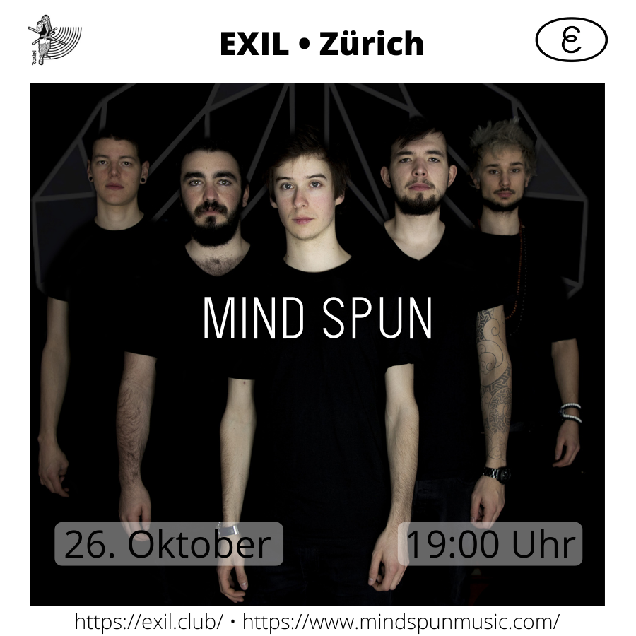 mind_spun's tweet photo. 📅 NEW SHOW 📅
We are so happy to play at EXIL in Zürich on the 26th of October! 
📅 Facebook Event : 👉 https://t.co/VsJJ6K2Q8m 👈
🎫 Tickets : 👉 https://t.co/rW31dgWqMo 👈
 #progrock #MindSpun #mathrock #tour #show #bass #sax #metal #mind #drums #guitar #pantone #saxophone https://t.co/YLLVGTtJXl