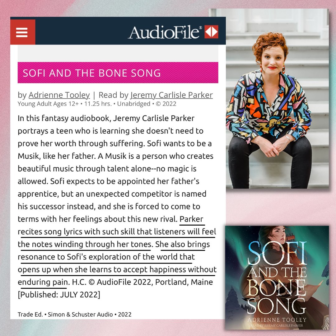 What a gift to receive such a thoughtful review from AudioFile Magazine! I still find myself thinking about Sofi since production wrapped in February - truly, she will never leave my heart. #audiobookreview #simonandschusteraudio #yaromance #sapphicromance #voiceactor #singer