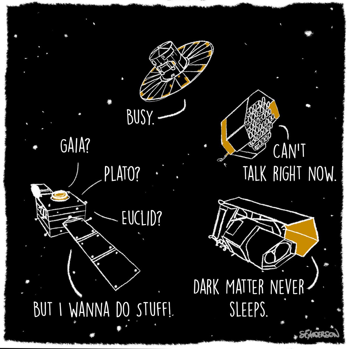 L2 is going to get pretty crowded at the end of the decade! What with #JWST, #Gaia, upcoming #Euclid, #Plato, and my favorite, #CometInterceptor. Its job? To wait patiently for an Oort Cloud #Comet to come visit so it can take a closer look. The waiting is the hardest part…