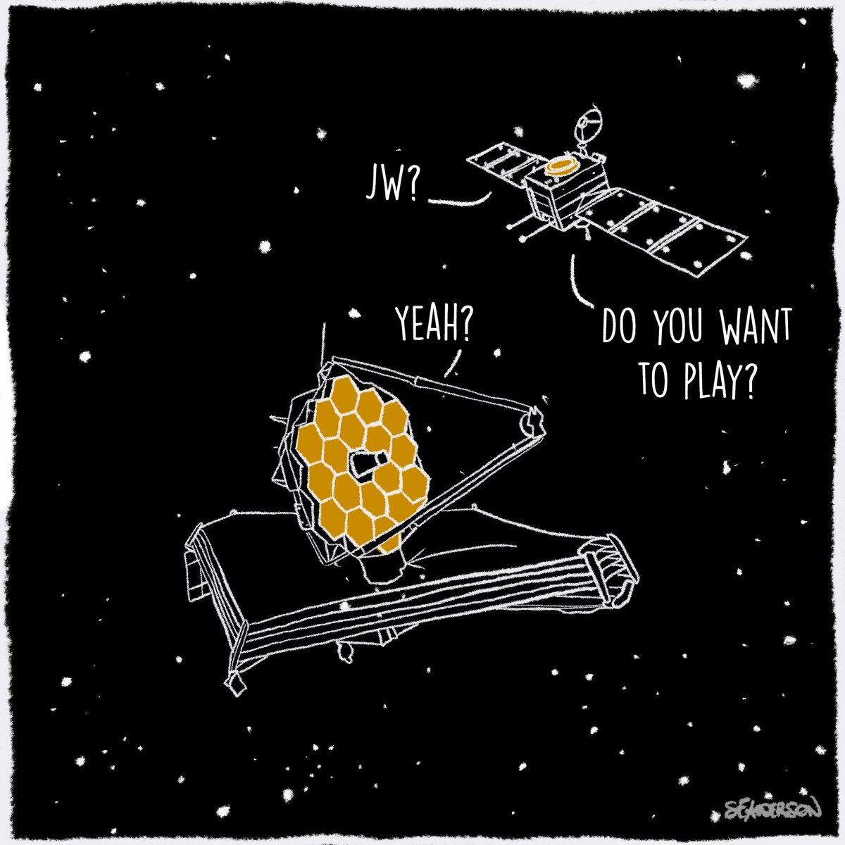 thecometologist's tweet photo. L2 is going to get pretty crowded at the end of the decade! What with #JWST, #Gaia, upcoming #Euclid, #Plato, and my favorite, #CometInterceptor. Its job? To wait patiently for an Oort Cloud #Comet to come visit so it can take a closer look. The waiting is the hardest part… https://t.co/aNUSeS3rwG